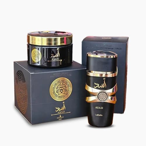 Kit Perfume Asad Lattafa Com Creme Hidratante Asad