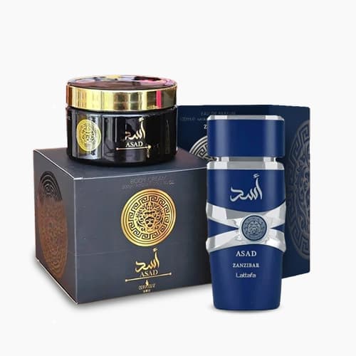 Kit Perfume Lataffa Zanzibar Com Creme Hidratante Asad
